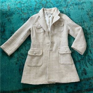 Vintage Banana Republic Tweed White Pea Coat Size Small